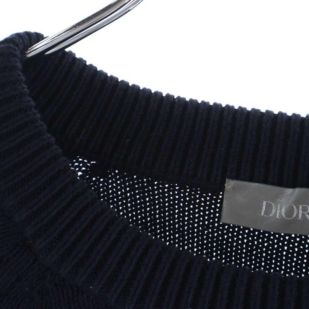 DIOR(ディオール) 21AW ショルダーオブリーク クルーネック 長袖ニット セーター ネイビー 113M638AT187