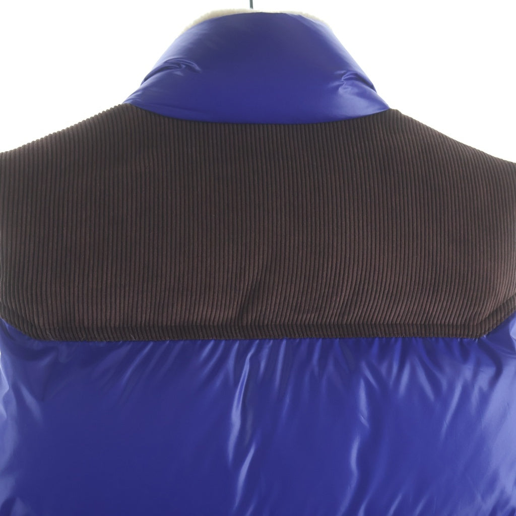 MONCLER(モンクレール) 23AW コーデュロイ切替 ボタンダウン ダウンベスト ブルー/ブラウン I20911A00128 595ZJ