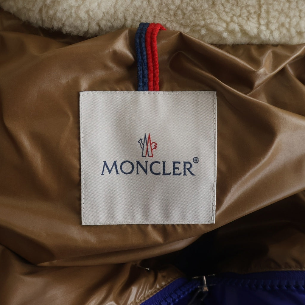 MONCLER(モンクレール) 23AW コーデュロイ切替 ボタンダウン ダウンベスト ブルー/ブラウン I20911A00128 595ZJ
