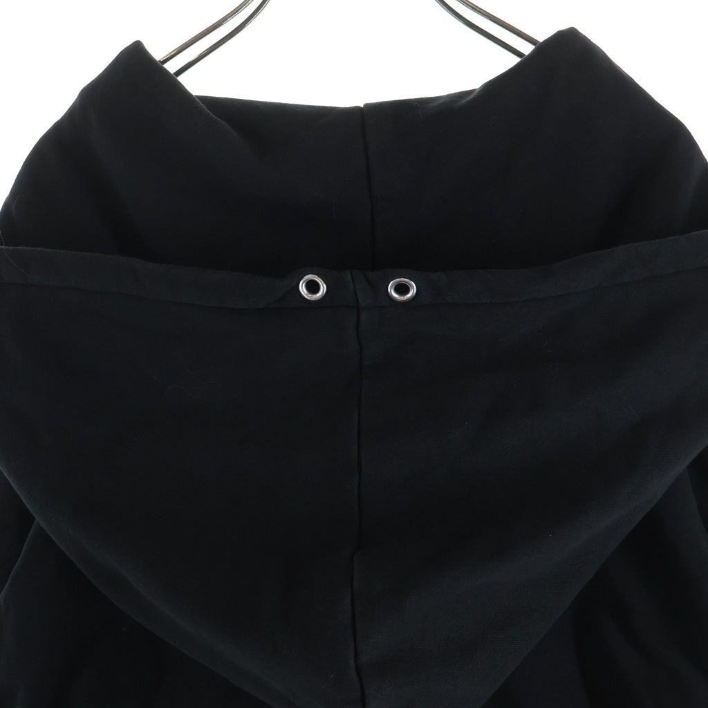 NO BRAND(ノーブランド) ALLCAPO オールカポ CROPPED BIG ZIPUP HOODIE クロップド ビッグ フーディ ジップアップパーカー ブラック