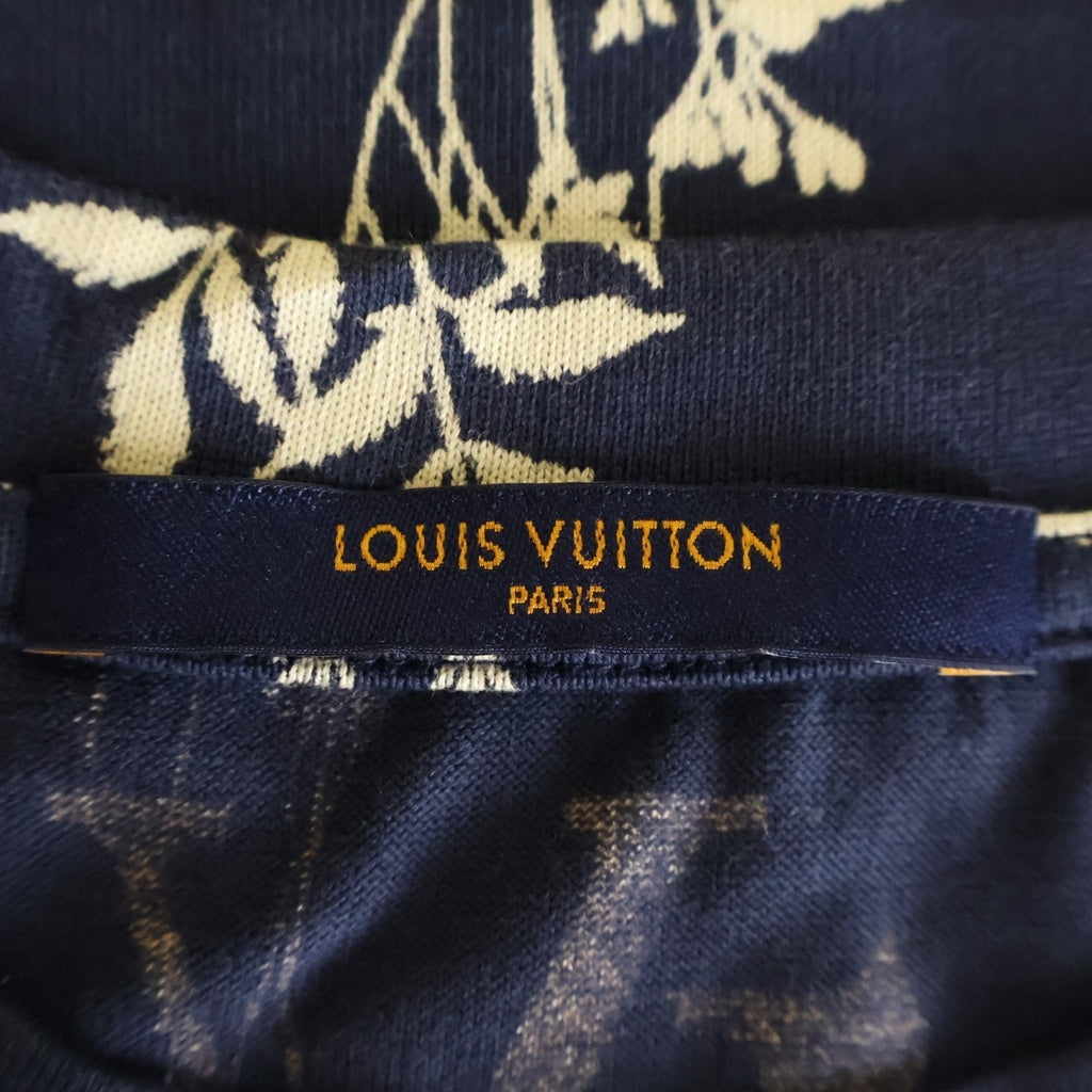 LOUIS VUITTON(ルイヴィトン) 20AW LV Leaf Discharge Allover T-Shirt LVリーフディスチャージ 半袖Tシャツ カットソー ネイビー RM220M UYM HJY04W