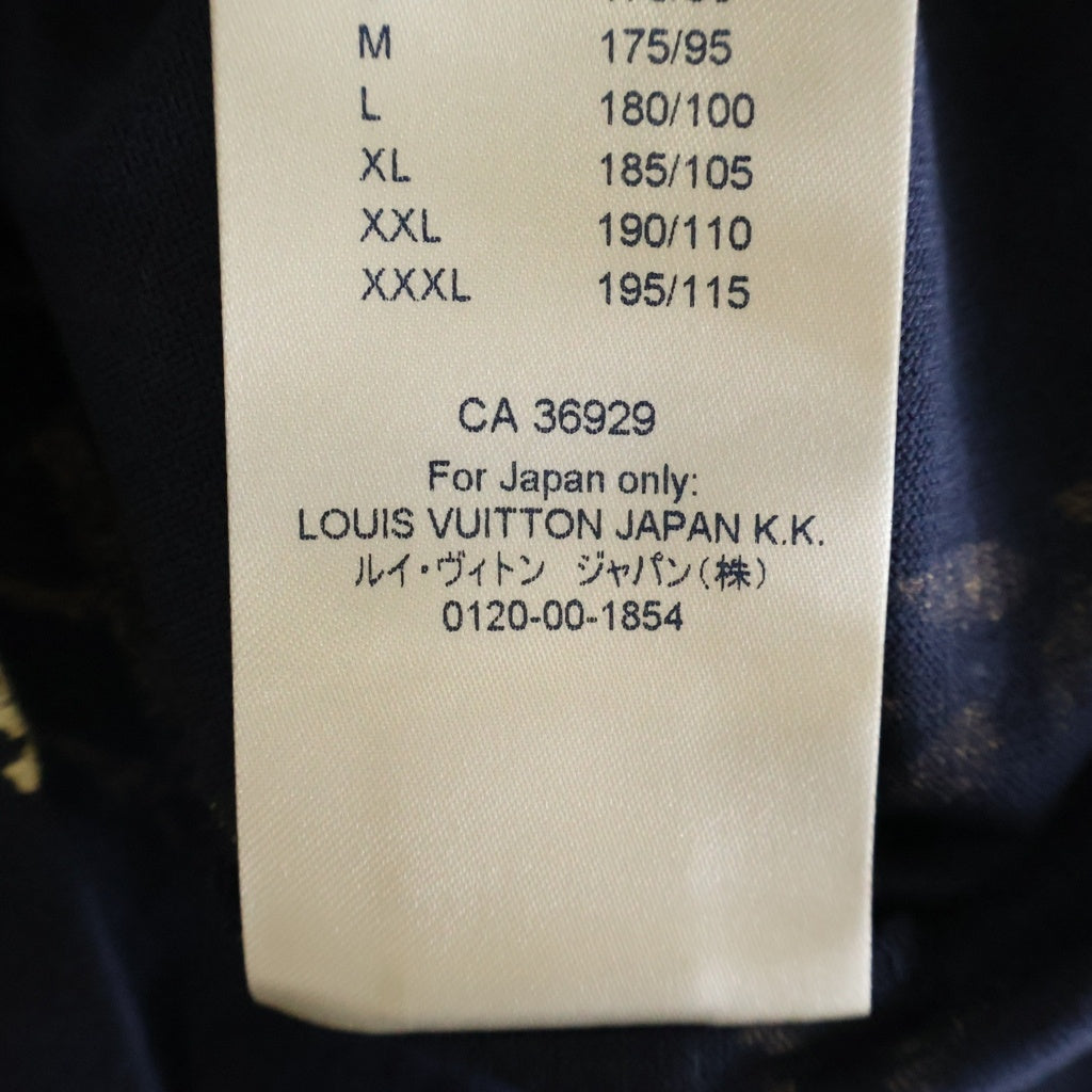 LOUIS VUITTON(ルイヴィトン) 20AW LV Leaf Discharge Allover T-Shirt LVリーフディスチャージ 半袖Tシャツ カットソー ネイビー RM220M UYM HJY04W
