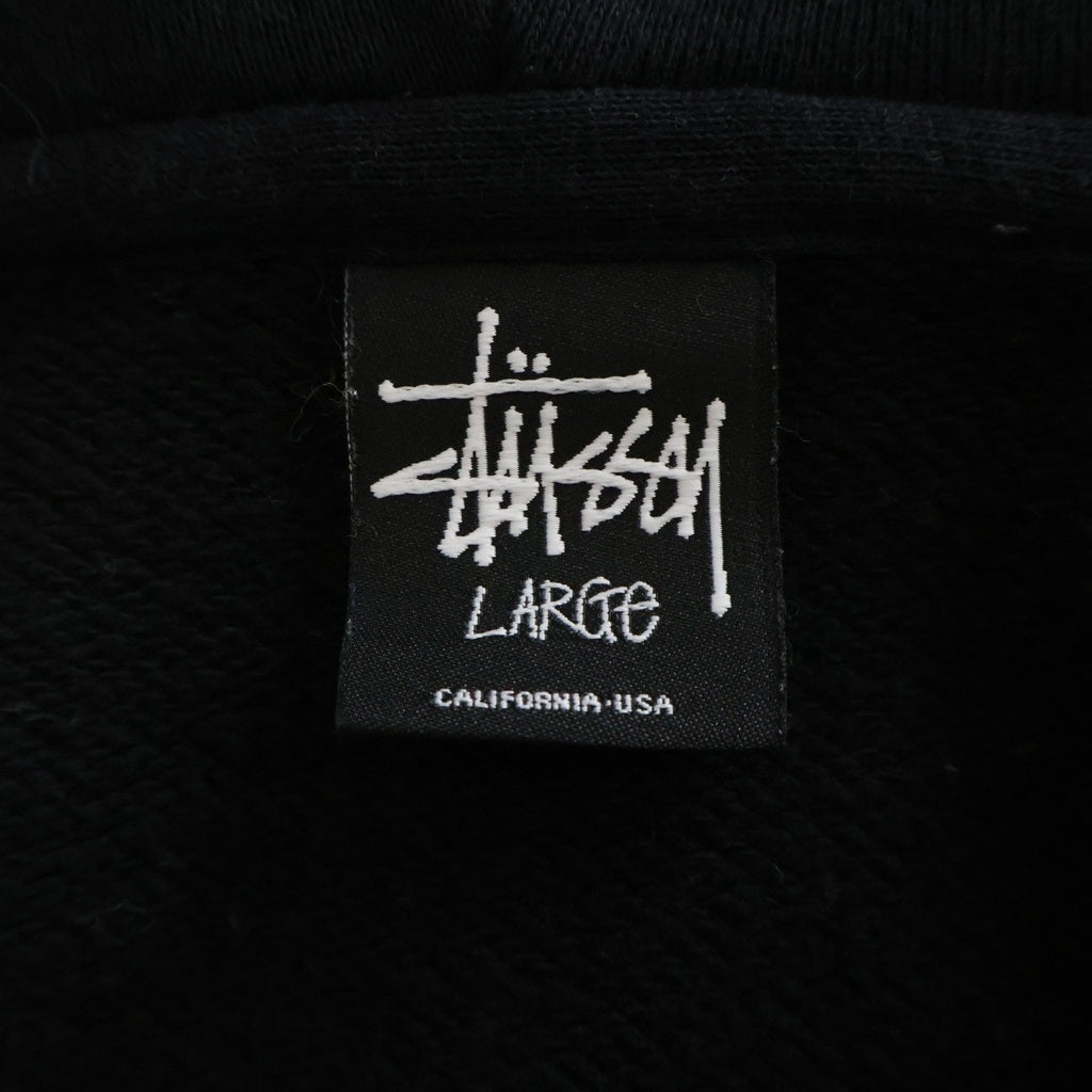STUSSY(ステューシー) ZIP UP HOODIE バックロゴプリント ジップアップ フーディーパーカー ブラック