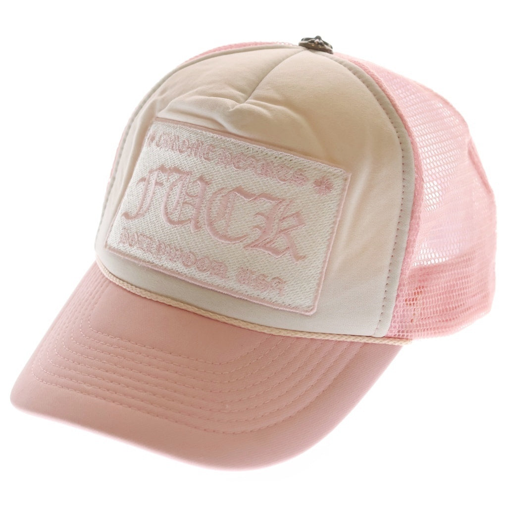 CHROME HEARTS(クロムハーツ) OLD TRUCKER CAP FUCK オールド トラッカー メッシュキャップ ファック 帽子 ホワイト/ピンク レディース