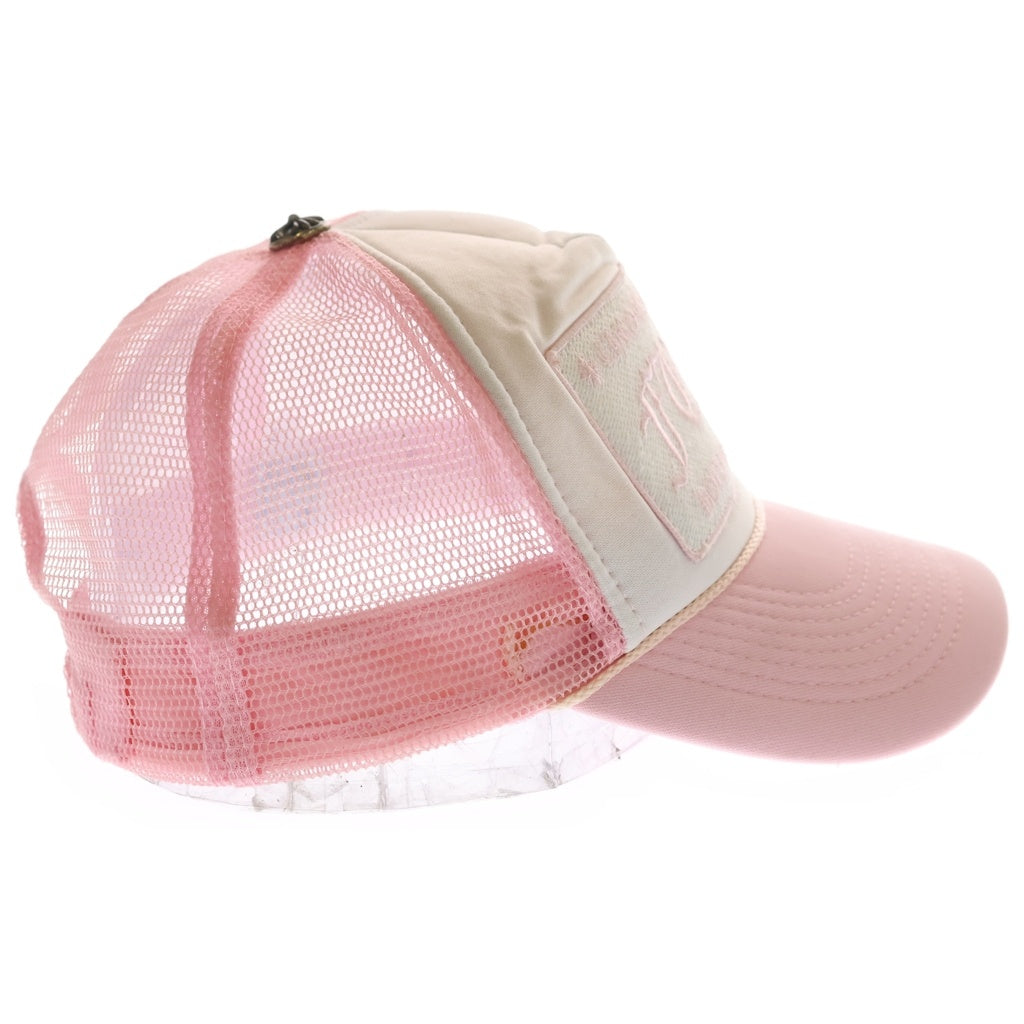 CHROME HEARTS(クロムハーツ) OLD TRUCKER CAP FUCK オールド トラッカー メッシュキャップ ファック 帽子 ホワイト/ピンク レディース