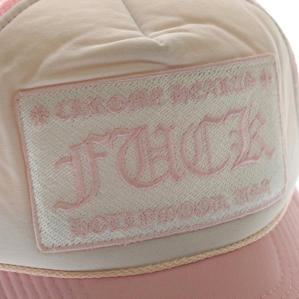 CHROME HEARTS(クロムハーツ) OLD TRUCKER CAP FUCK オールド トラッカー メッシュキャップ ファック 帽子 ホワイト/ピンク レディース