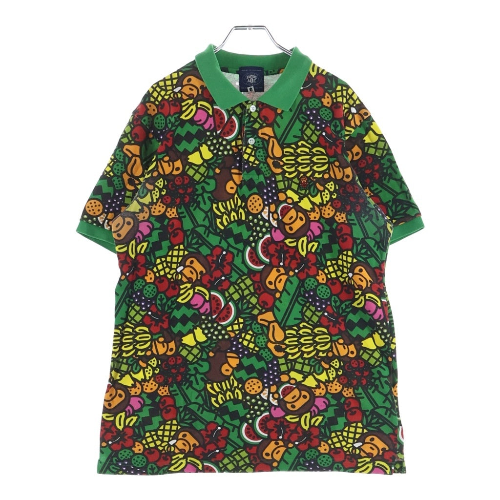 A BATHING APE アベイシングエイプ Tropical Milo トロピカルマイロ 総柄 半袖ポロシャツ カットソーマルチ A BATHING APE(アベイシングエイプ) Tropical Milo トロピカルマイロ