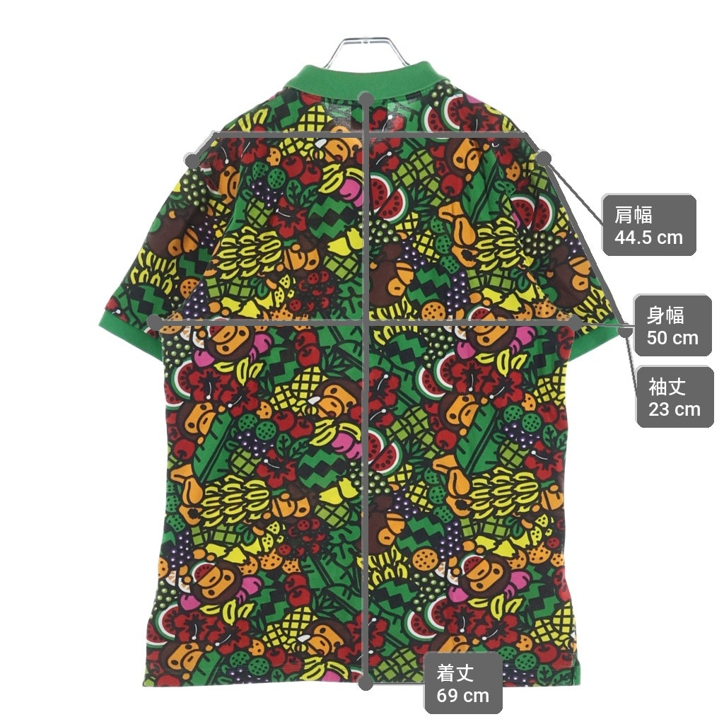 A BATHING APE(アベイシングエイプ) Tropical Milo トロピカルマイロ 総柄 半袖ポロシャツ カットソーマルチ