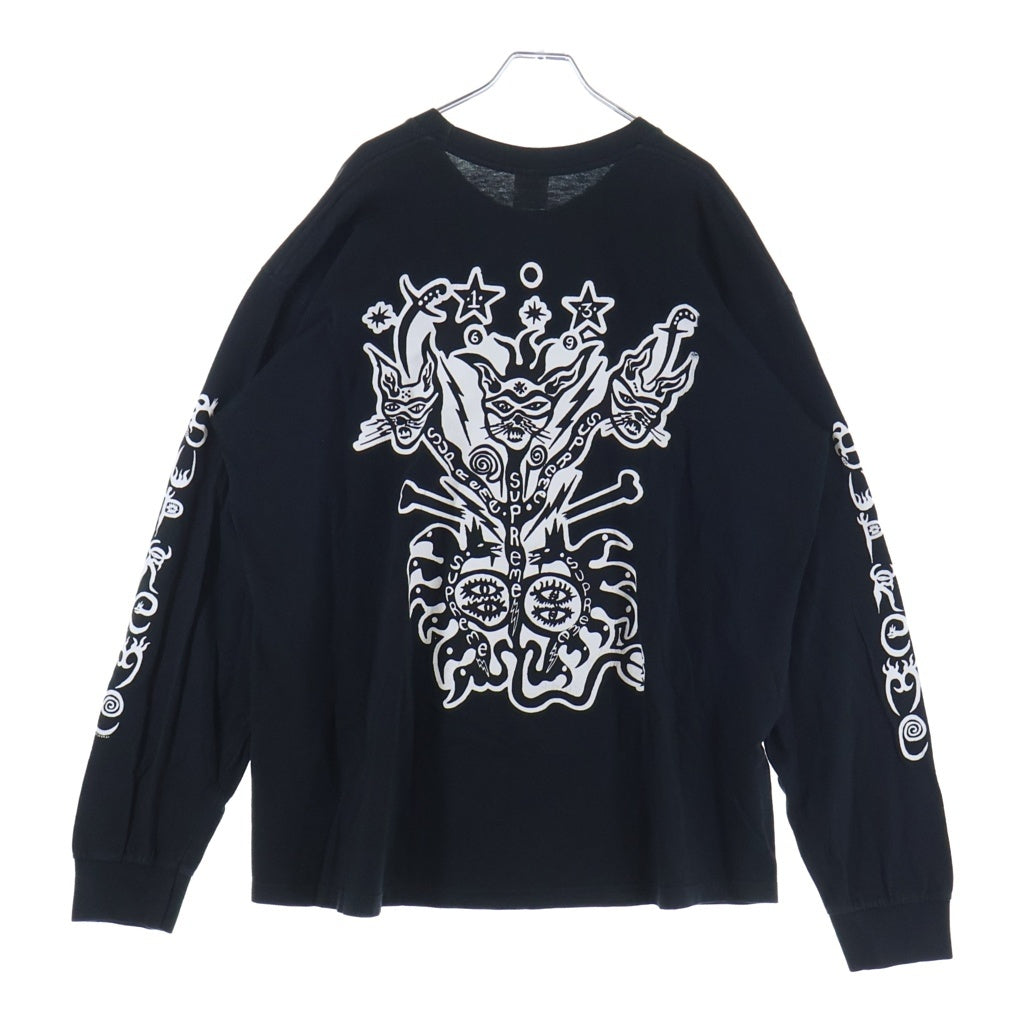 SUPREME(シュプリーム) 21SS Clayton Patterson L/S Tee クレイトン パターソン バックプリント長袖Tシャツ ブラック