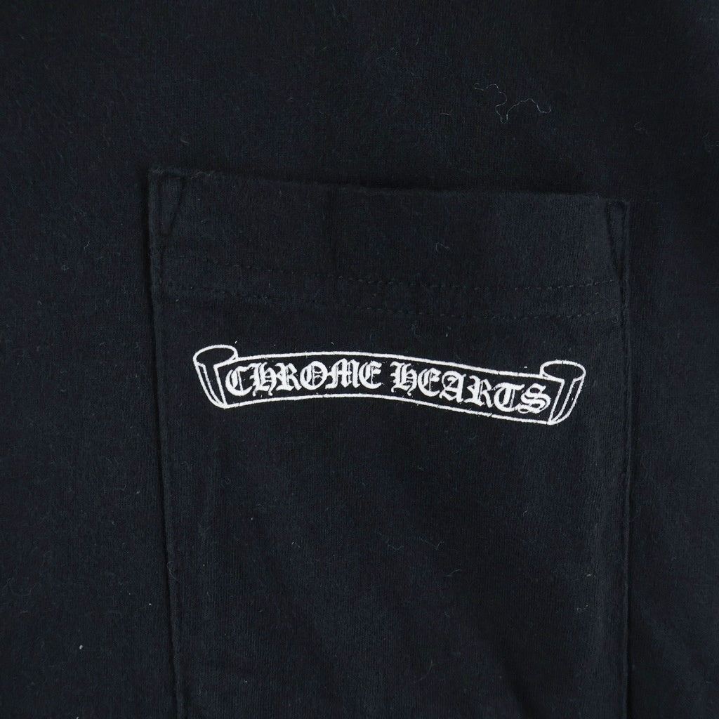 CHROME HEARTS(クロムハーツ) Floral Cross L/S Tee バックフローラルクロス クルーネック 半袖Tシャツ カットソー ブラック