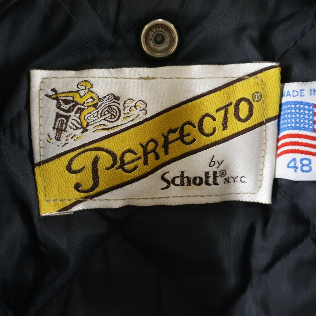 SCHOTT(ショット) 80-90S VINTAGE 618 PERFECTO ダブル ライダース レザー ジャケット ブラック