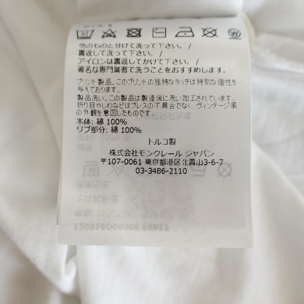 MONCLER(モンクレール) MAGLIA MANICA LUNGA フロントロゴプリント 長袖Tシャツ ホワイト I20918D00008 89A17