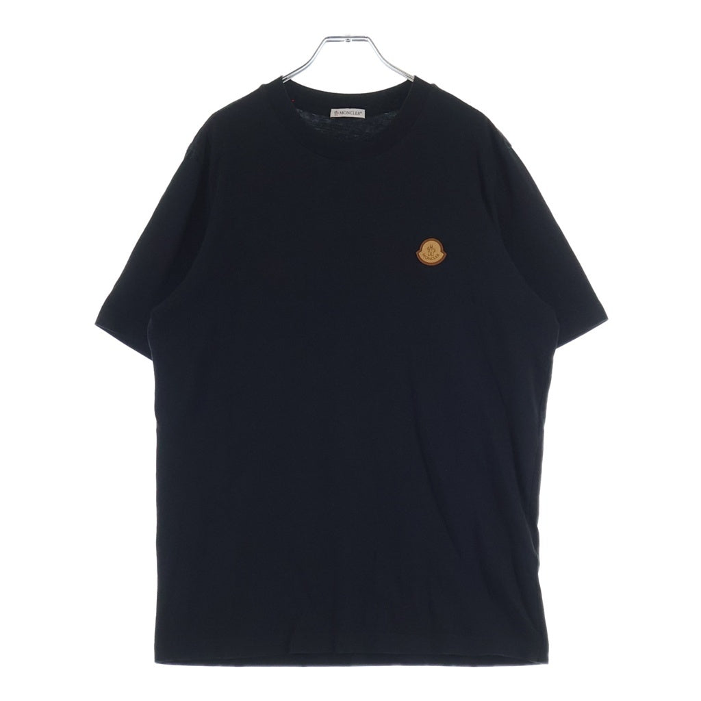 MONCLER(モンクレール) フロントロゴワッペン クルーネック半袖Tシャツカットソー ブラック I20918C00051 8390T