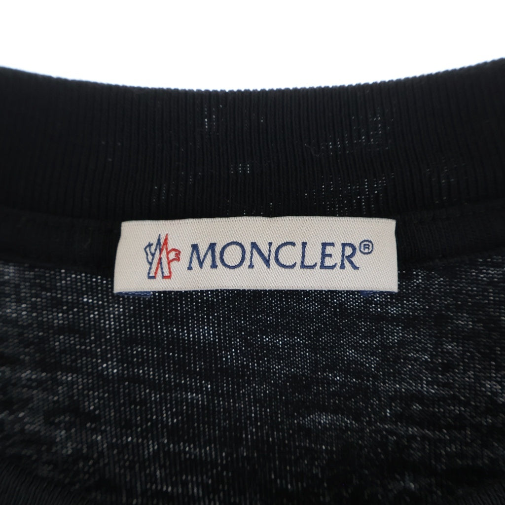 MONCLER(モンクレール) フロントロゴワッペン クルーネック半袖Tシャツカットソー ブラック I20918C00051 8390T