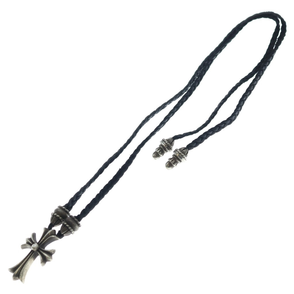CHROME HEARTS(クロムハーツ) CH CRS SML CL スモールCHクロス クリンプト レザーブレイド ネックレス シルバー/ブラック BCA217
