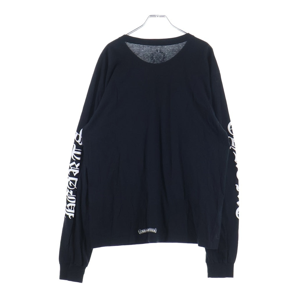 CHROME HEARTS(クロムハーツ) Neck Logo FUCK YOU L/S Tee ネックロゴ クルーネック長袖Tシャツカットソー ロングスリーブ ロンT ブラック