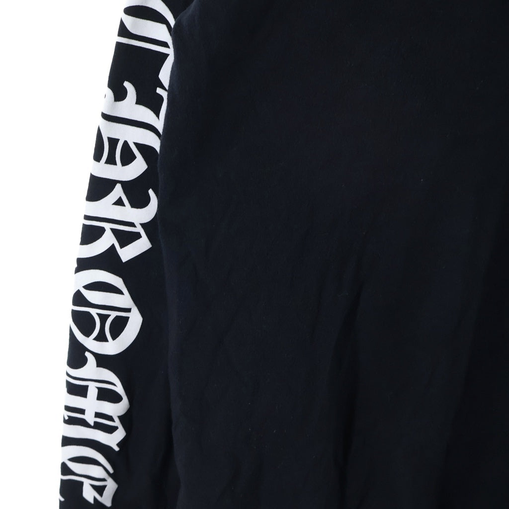 CHROME HEARTS(クロムハーツ) Neck Logo FUCK YOU L/S Tee ネックロゴ クルーネック長袖Tシャツカットソー ロングスリーブ ロンT ブラック