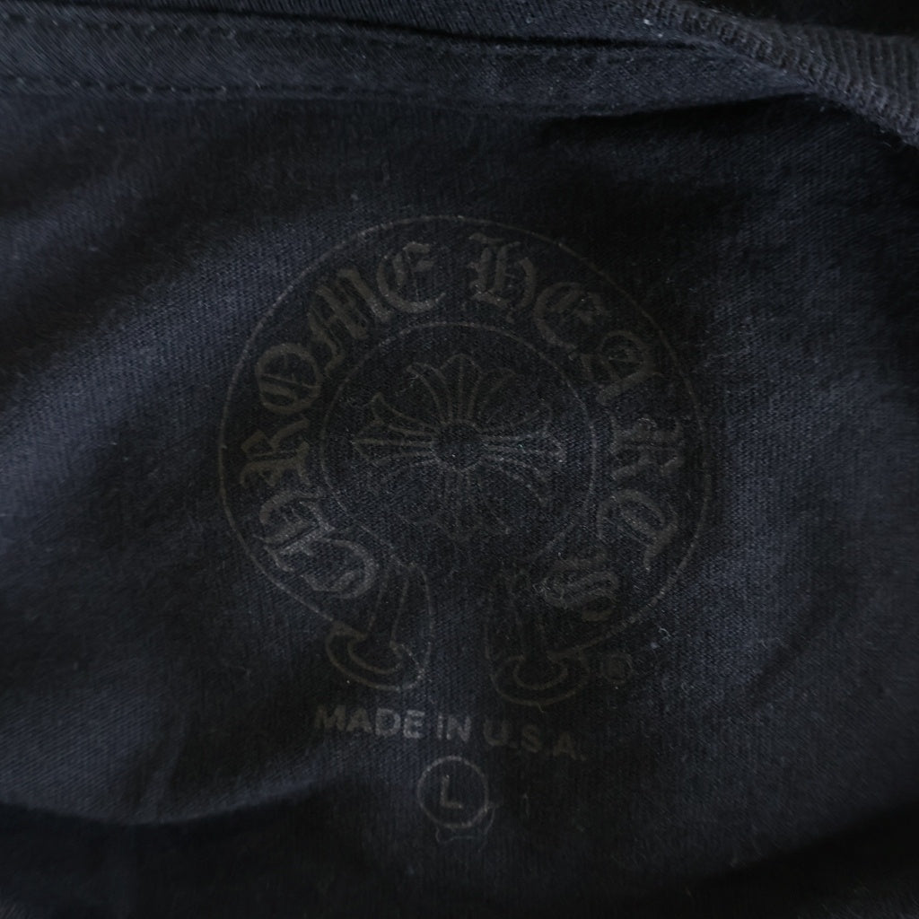 CHROME HEARTS(クロムハーツ) Neck Logo FUCK YOU L/S Tee ネックロゴ クルーネック長袖Tシャツカットソー ロングスリーブ ロンT ブラック