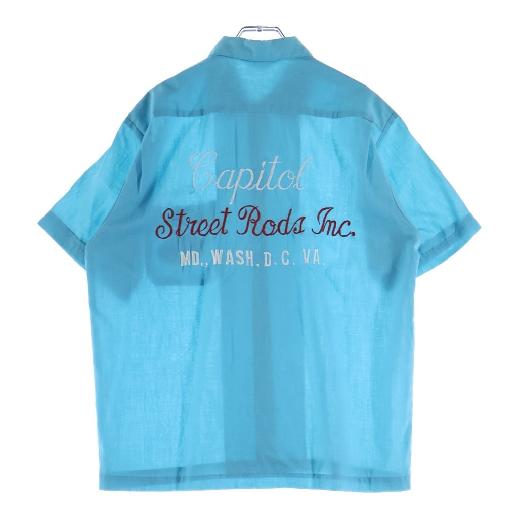 VINTAGE(ヴィンテージ) 60S VINTAGE NAT NAST Bowling Shirt ナットナスト フロント 刺繍 ボーリングシャツ ブルー