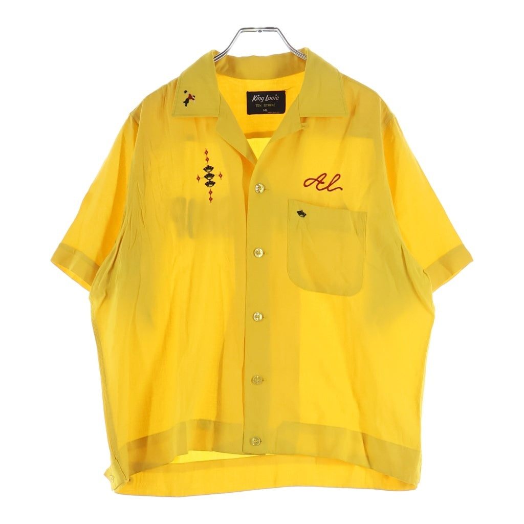VINTAGE(ヴィンテージ) 50-60S VINTAGE King Louie TEN STRIKE キングルイ Bowling Shirt フロント刺繍 ボーリングシャツ イエロー
