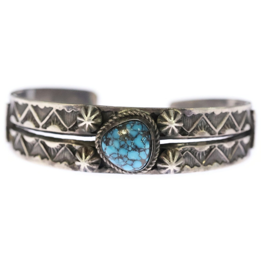 INDIAN JEWELRY(インディアンジュエリー) NAVAJO Andy Cadman ナバホ族 アンディ キャドマン作 ターコイズ ブレスレット バングル シルバー