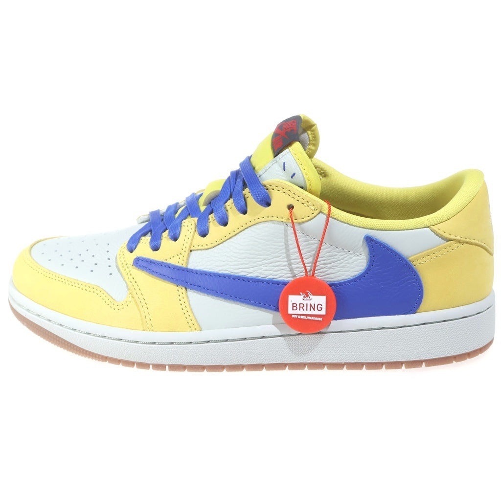 NIKE(ナイキ) ×TRAVIS SCOTT WMNS AIR JORDAN 1 RETRO LOW OG Canary ウィメンズ トラヴィススコット エアジョーダン1 ローカットスニーカー US10.5/27.5cm DZ4137-700 レディース