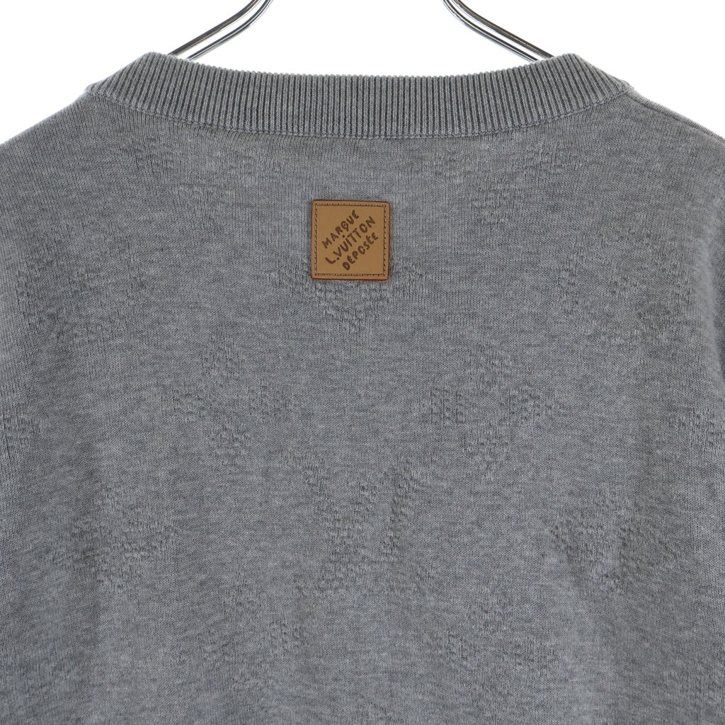 LOUIS VUITTON(ルイヴィトン) SAFARI MONOGRAM POINTED PULLOVER サファリ モノグラム ポインテッド プルオーバー ニットセーター グレー RM261MM AUR HSN95W