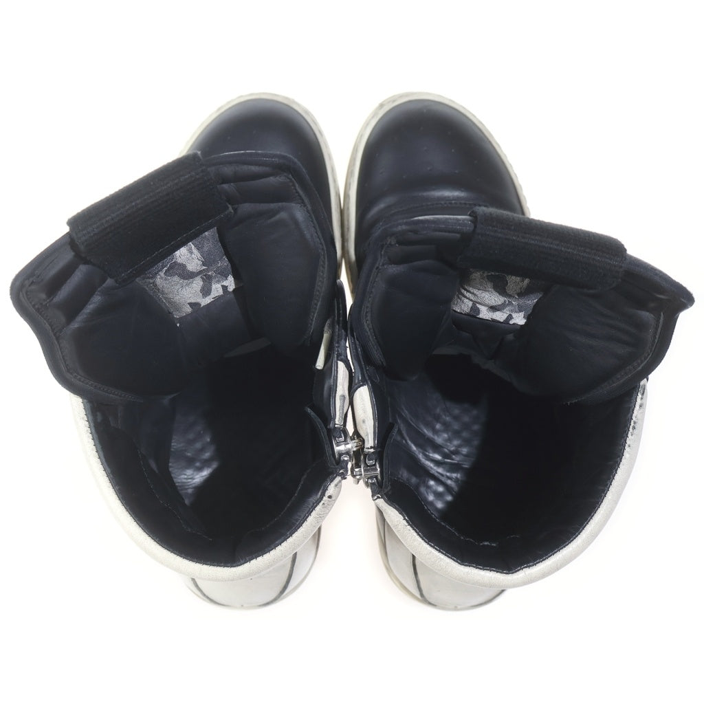 Rick Owens(リックオウエンス) Geobasket ジオバスケット レザー ハイカットスニーカー ブラック RU02E1894LCO
