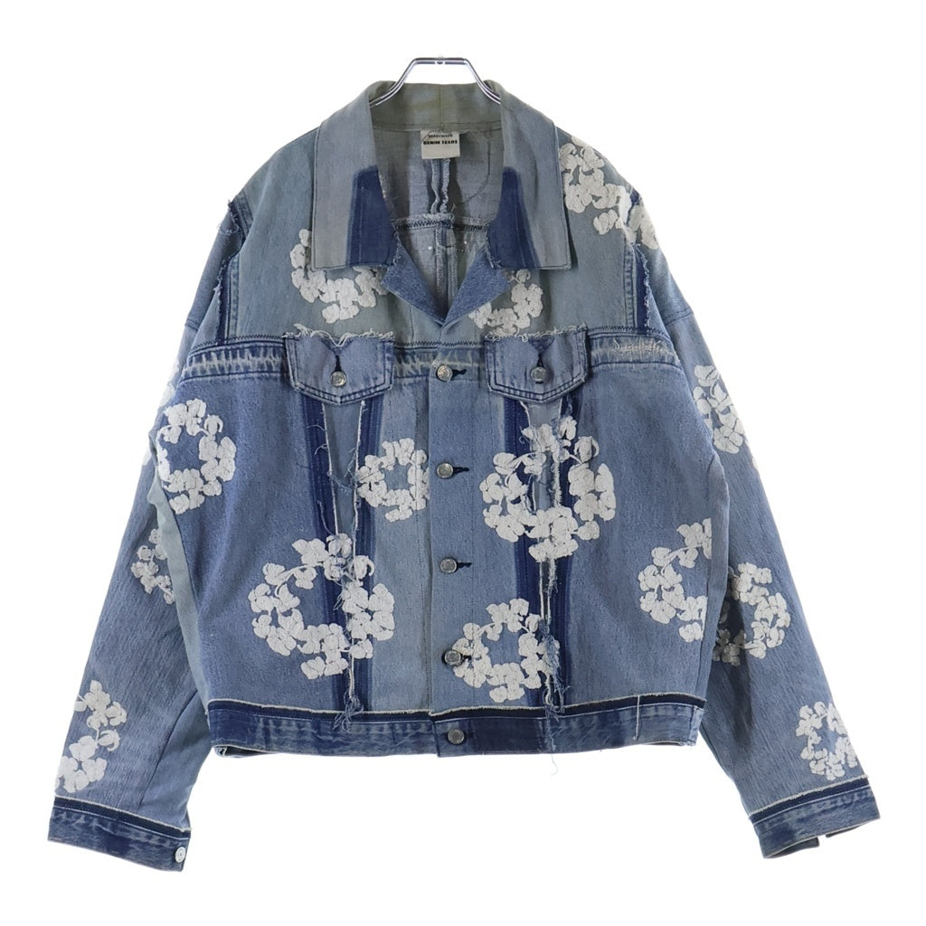READY MADE(レディメイド) ×DENIM TEARS デニムティアーズ 再構築 フラワー刺繍 デニムジャケット インディゴブルー RE-DT-BL-00-00-14
