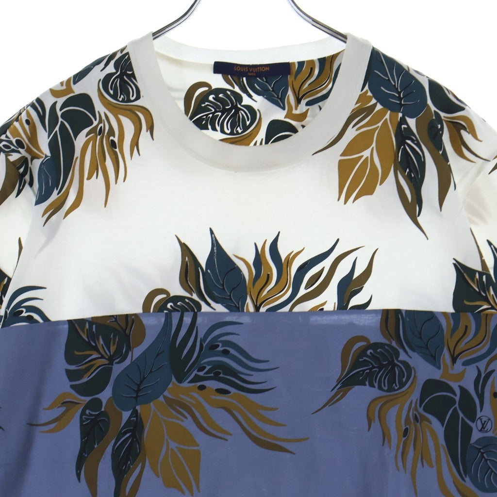 LOUIS VUITTON(ルイヴィトン) 18SS ボタニカル柄 クルーネック半袖Tシャツ カットソー ホワイト/ブルー RM181M FMB HEY02W