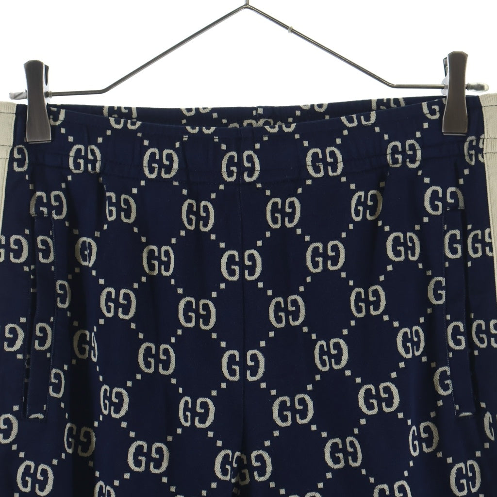GUCCI(グッチ) 18AW GG JACQUARD SWEAT PANTS GGジャガード ジョギング スウェットトラックパンツ ネイビー 496920 X9V05