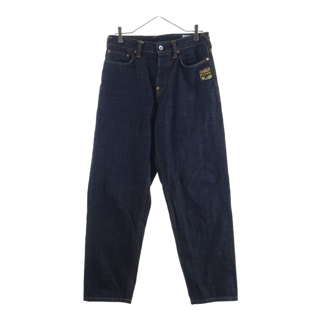 EVISU(エビス) ハンドブラシ大黒プリントと波刺繍 リラックスフィット デニムパンツ インディゴ 2EAHTM5JE106730DN