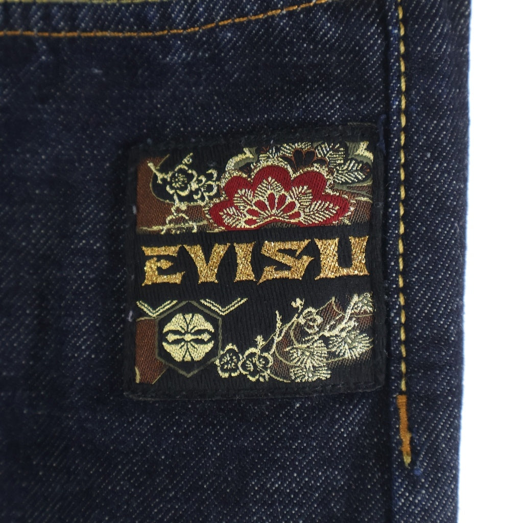 EVISU(エビス) ハンドブラシ大黒プリントと波刺繍 リラックスフィット デニムパンツ インディゴ 2EAHTM5JE106730DN