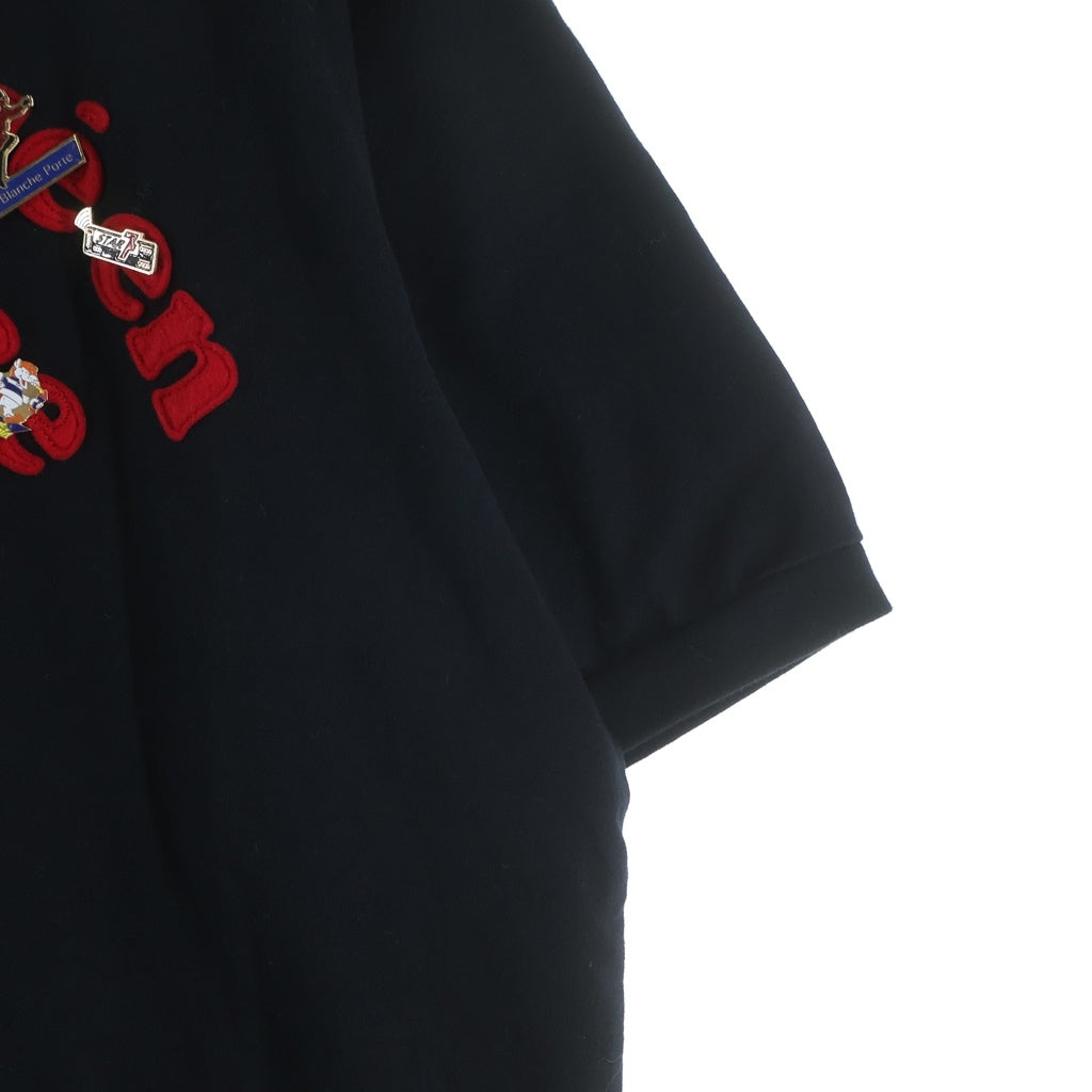 issuethings(イシューシングス) TYPE76 タイプ76 フロントワッペン ピンズ クルーネック半袖Tシャツ カットソー ブラック