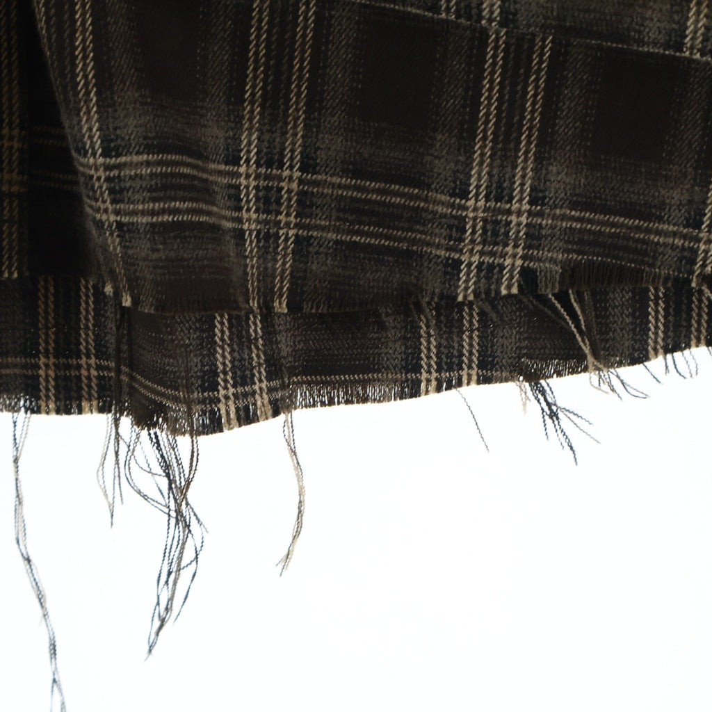 KODY PHILLIPS(コディフィリップス) Cargo Flannel Shirt カーゴポケット カットオフ フランネル長袖シャツ ブラウン