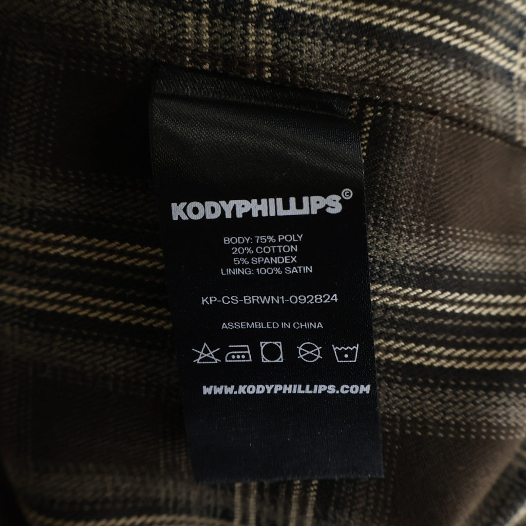 KODY PHILLIPS(コディフィリップス) Cargo Flannel Shirt カーゴポケット カットオフ フランネル長袖シャツ ブラウン