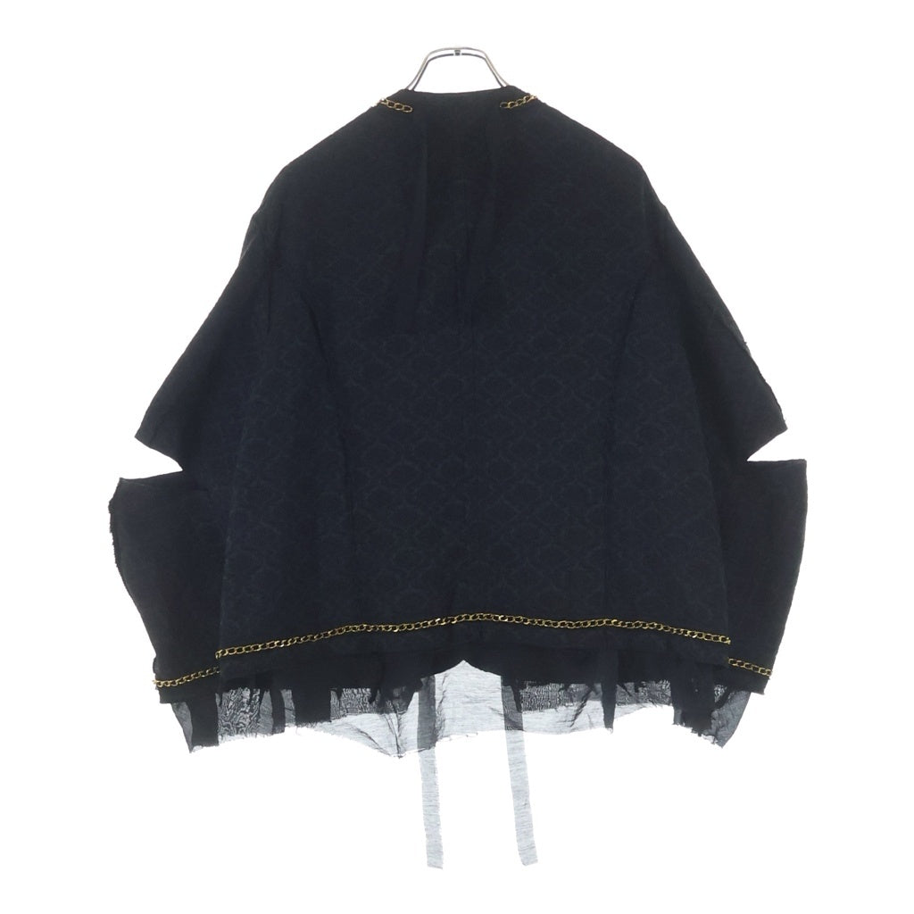 UNDERCOVER(アンダーカバー) 25SS PATTERNED JACQUARD JACKET チェーン装飾 パターンド ジャガードジャケット ブラック レディース UC1E4205-1