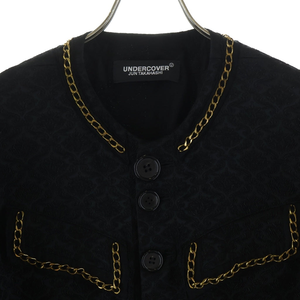 UNDERCOVER(アンダーカバー) 25SS PATTERNED JACQUARD JACKET チェーン装飾 パターンド ジャガードジャケット ブラック レディース UC1E4205-1