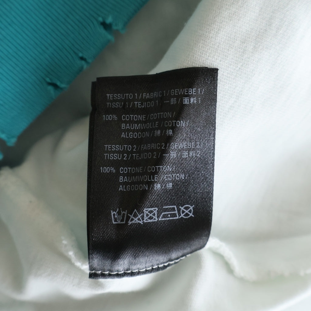BALENCIAGA(バレンシアガ) 21SS Caps Destroyed Hoodie デストロイ加工 フロントロゴ プルオーバースウェットパーカー フーディ ブルー 659403 TKVB6