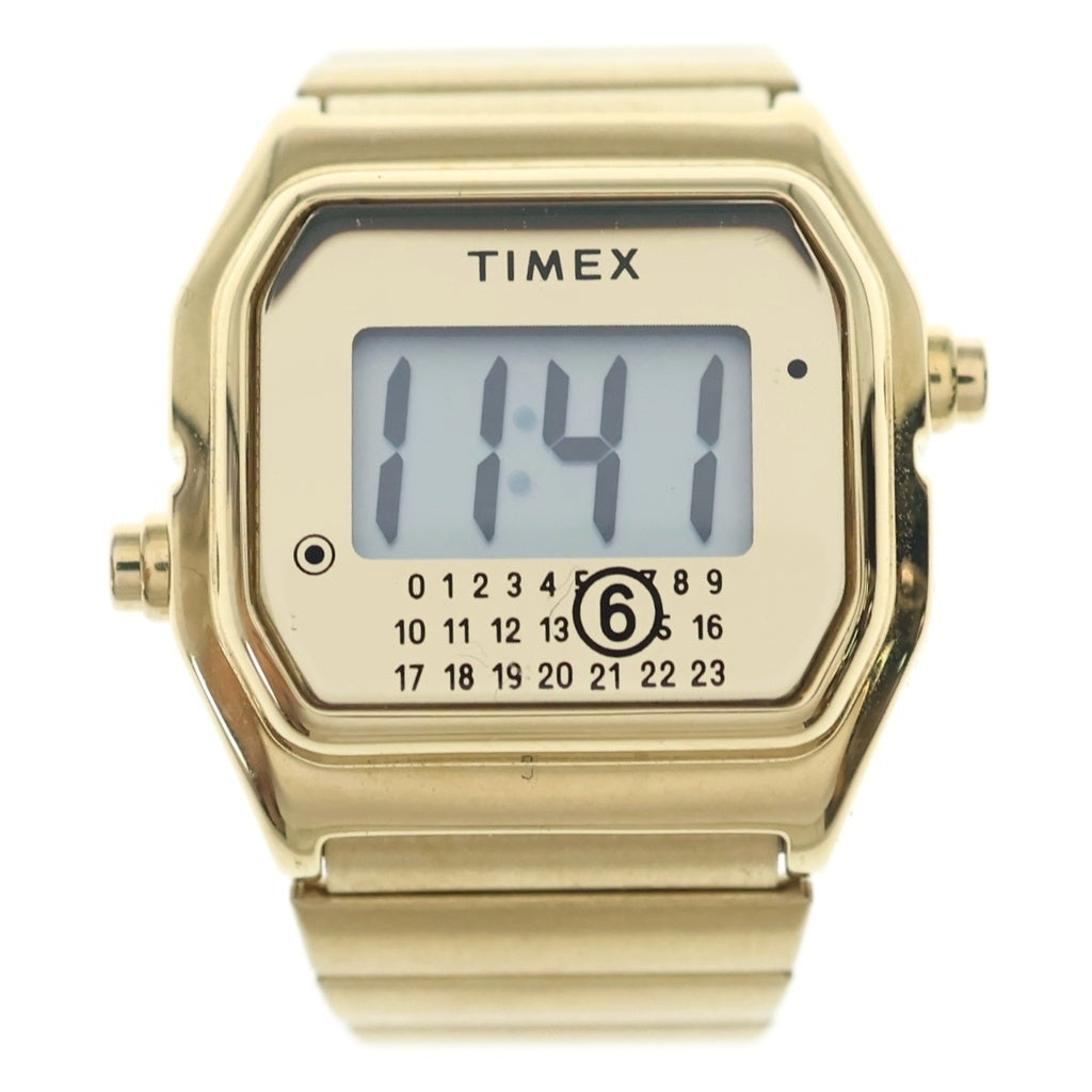 MM6 Maison Margiela(エムエムシックスメゾンマルジェラ) ×TIMEX T80 SS/QZ ステンレス クォーツ 電池式 リングウォッチ 時計 デジタル文字盤 ゴールド