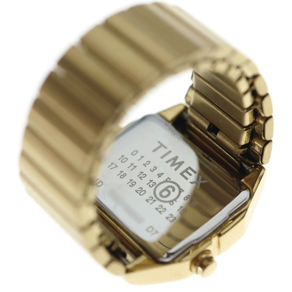 MM6 Maison Margiela(エムエムシックスメゾンマルジェラ) ×TIMEX T80 SS/QZ ステンレス クォーツ 電池式 リングウォッチ 時計 デジタル文字盤 ゴールド