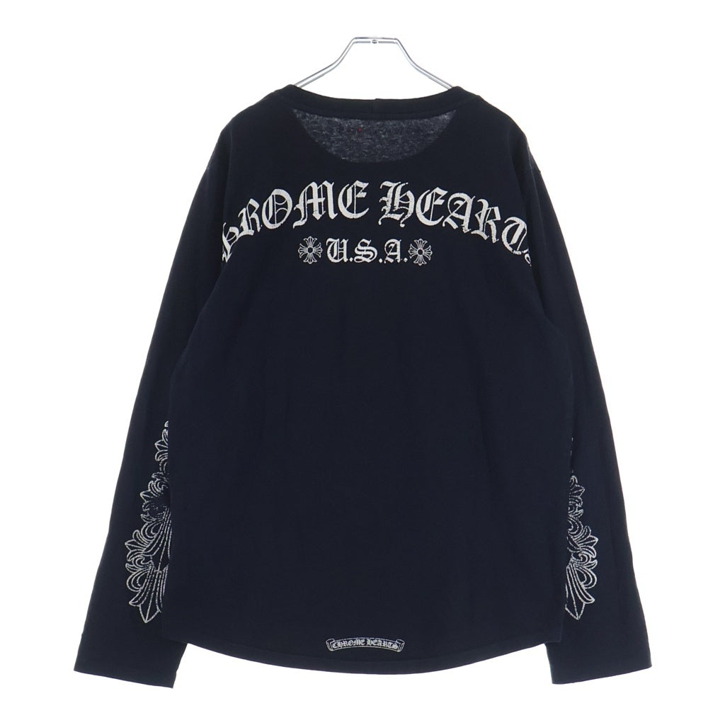 CHROME HEARTS(クロムハーツ) Back Arch Logo USA Long Sleeve Tee フロントホースシュー バックアーチロゴプリント ロングスリーブ 長袖Tシャツ カットソー ブラック
