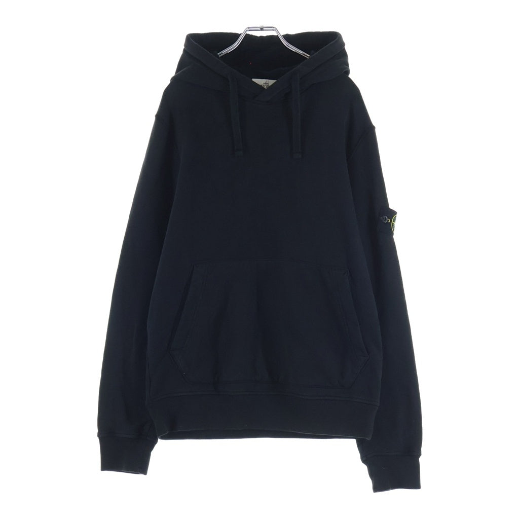 STONE ISLAND(ストーンアイランド) Garment dye pullover hoodie ガーメント ダイ ロゴワッペン付き プルオーバー パーカー ブラック 771564120