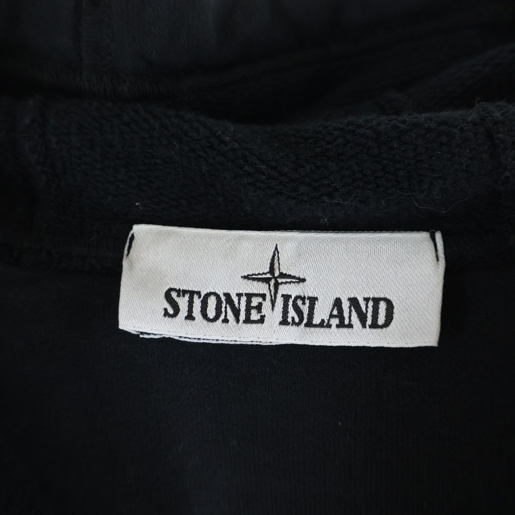 STONE ISLAND(ストーンアイランド) Garment dye pullover hoodie ガーメント ダイ ロゴワッペン付き プルオーバー パーカー ブラック 771564120