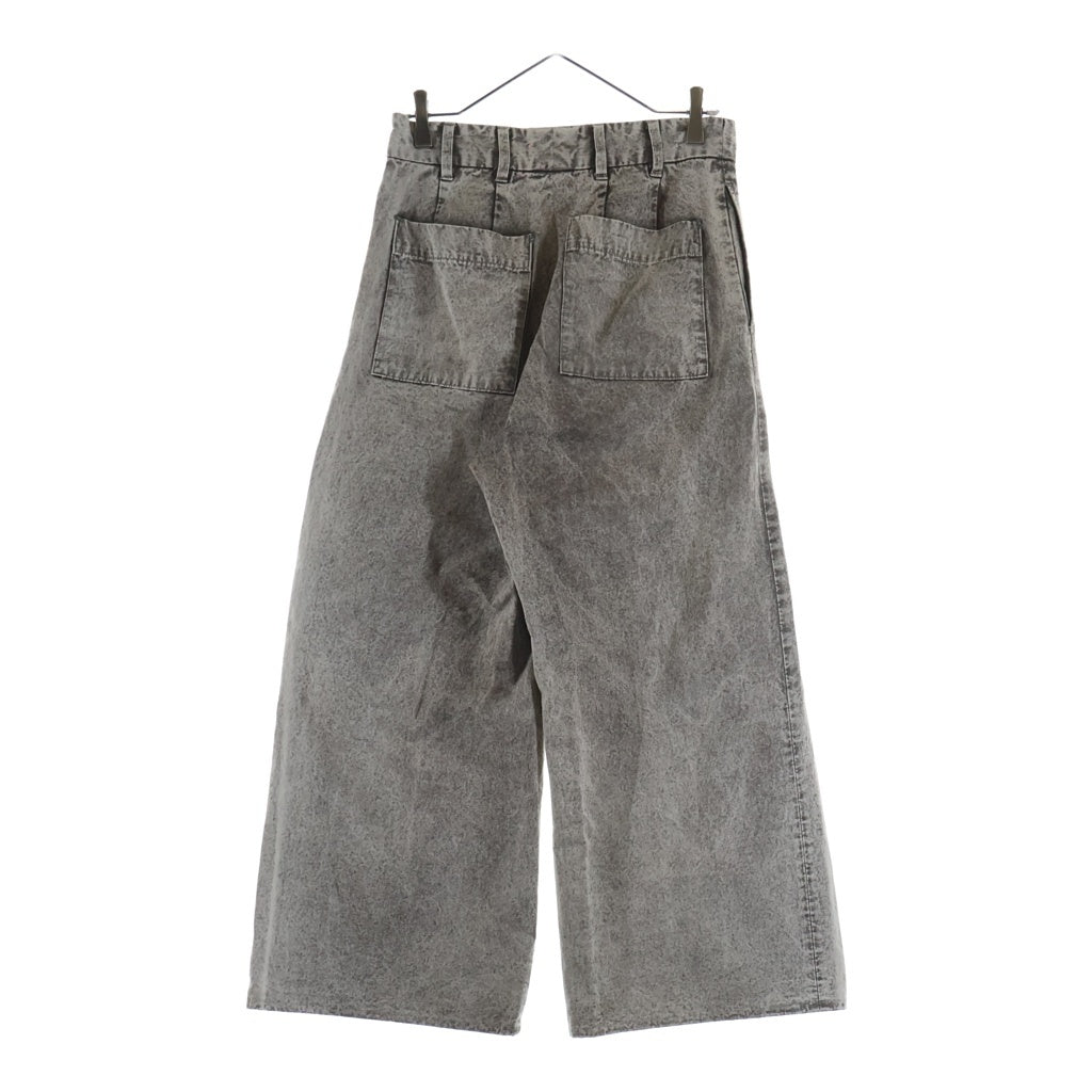 Beaugan(ボーガン) 21AW BEAUGAN(ボーガン) ウォッシュ加工 ジップフライ ワイドパンツ グレー