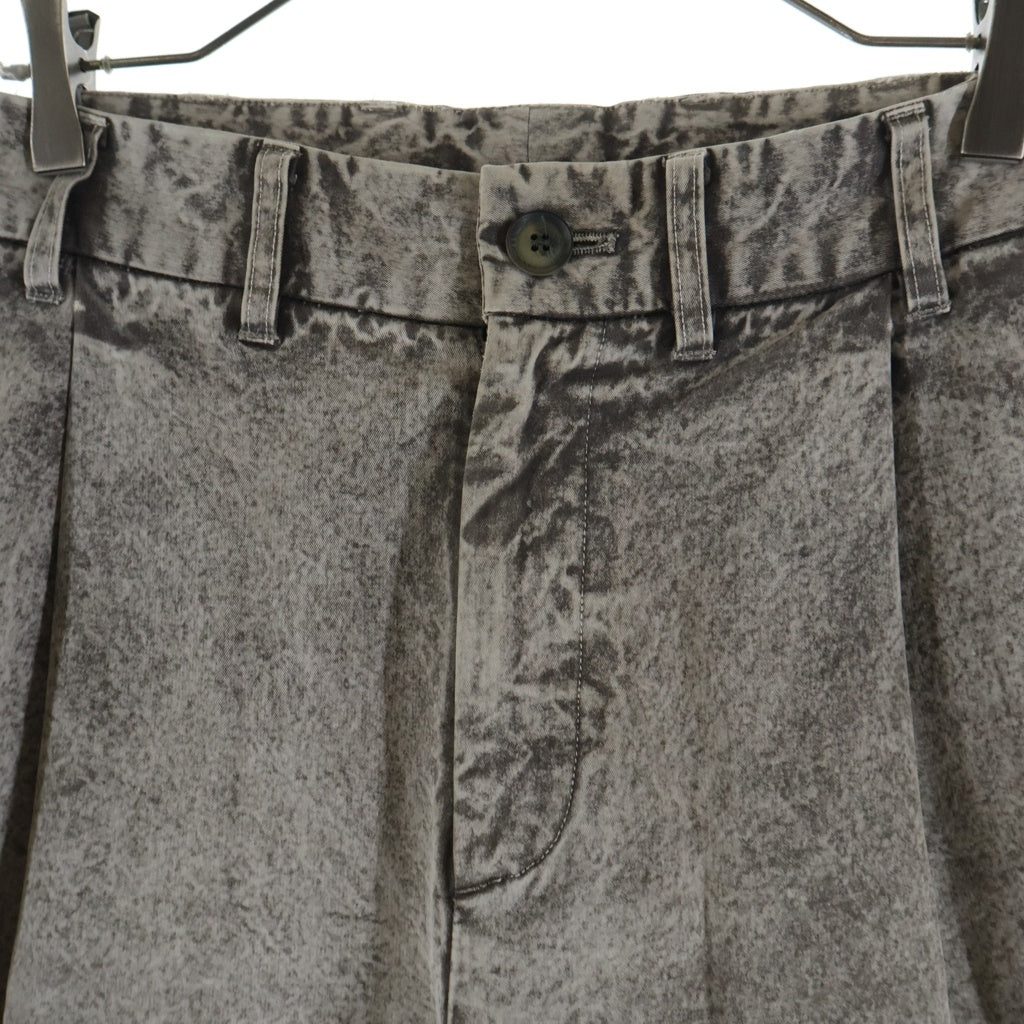 Beaugan(ボーガン) 21AW BEAUGAN(ボーガン) ウォッシュ加工 ジップフライ ワイドパンツ グレー