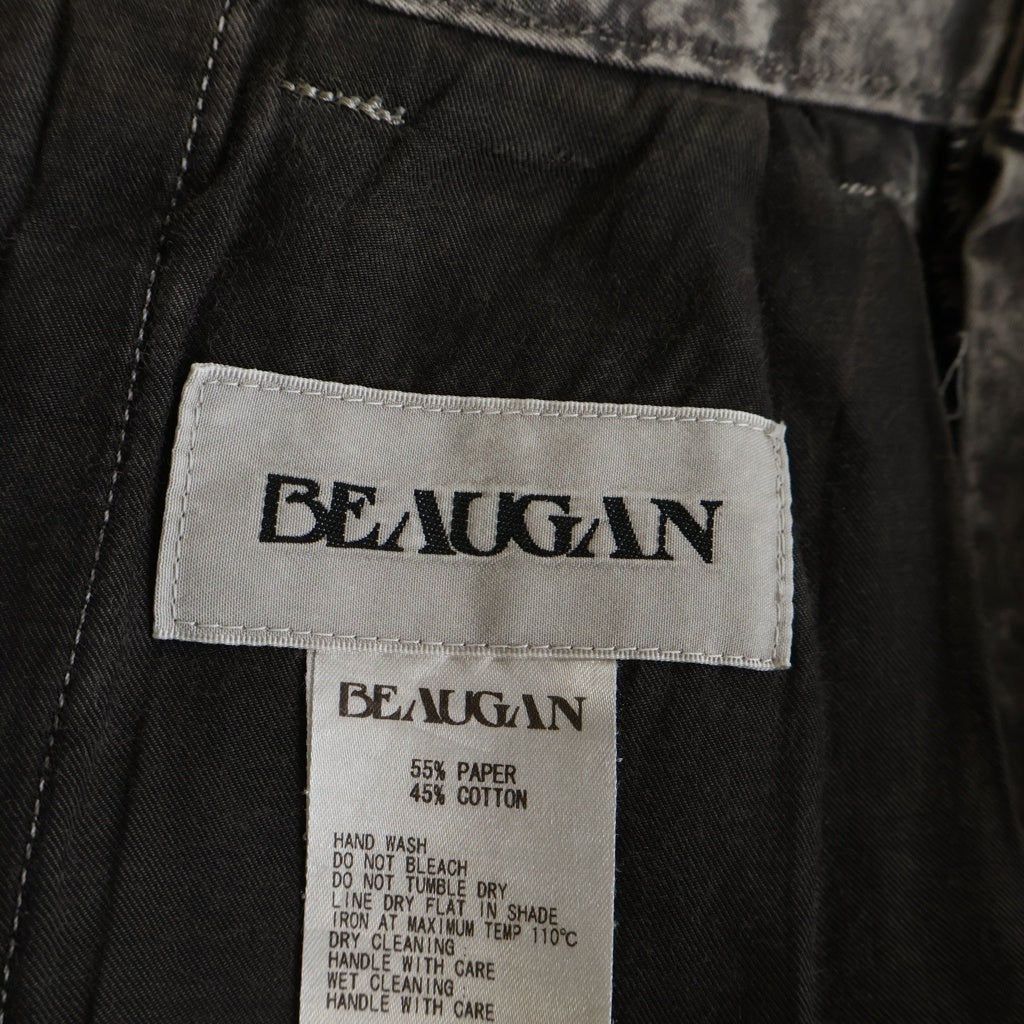 Beaugan(ボーガン) 21AW BEAUGAN(ボーガン) ウォッシュ加工 ジップフライ ワイドパンツ グレー