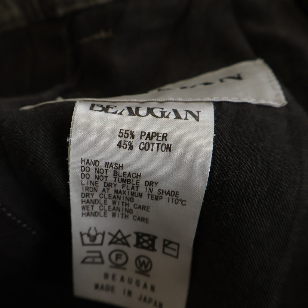 Beaugan(ボーガン) 21AW BEAUGAN(ボーガン) ウォッシュ加工 ジップフライ ワイドパンツ グレー
