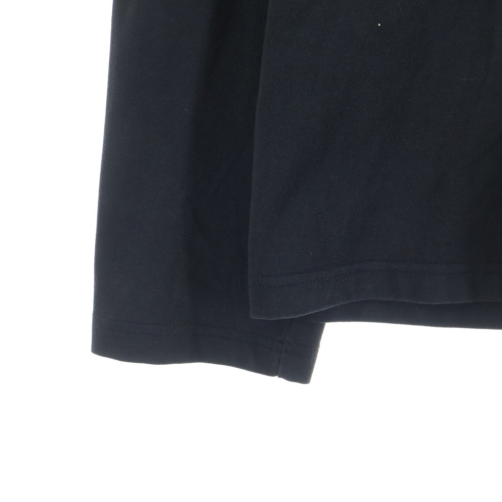 ADER ERROR(アーダーエラー) Obe Long Sleeve バックペイントロゴ エルボーオープン クルーネック 長袖Tシャツ カットソー ブラック BLASSLT01BK1
