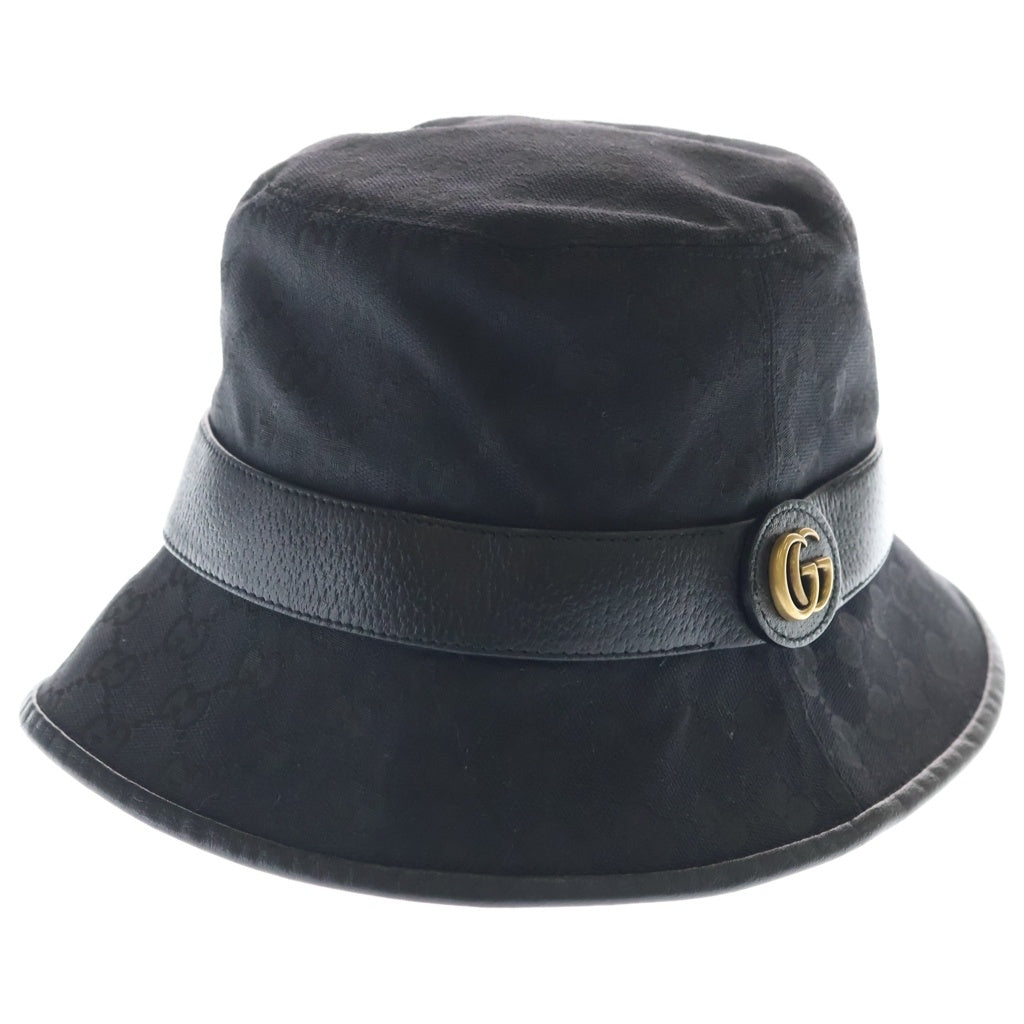 GUCCI(グッチ) GGキャンバス バケットハット 帽子 ブラック 576587 4HG53